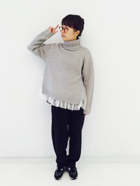 「haco!（ハコ）のアイテム（ニット/セーター）」を使った、maruさん（レディース・151cm）の秋コーディネート