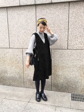 「ラブ＆ピース2016」｜「アイテム（ジャンパースカート）」を使った、maruさん（レディース・151cm）の秋コーディネート
