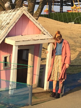 「RAINBOW（レインボー）のアイテム（ジャケット/アウター）」を使った、ひな子さん（レディース・165cm）の春コーディネート