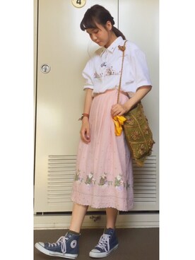 「ZOOL（ズール）のアイテム」を使った、ひな子さん（レディース・165cm）の夏コーディネート