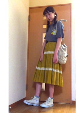 「東洋エンタープライズ（トーヨーエンタープライズ）のアイテム（トップス）」を使った、ひな子さん（レディース・165cm）の秋コーディネート