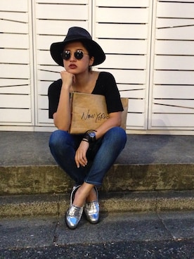 「MOUSSY（マウジー）のアイテム（帽子）」を使った、Ayaさん（メンズ・163cm）の夏コーディネート