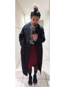 「STYLENANDA（スタイルナンダ）のアイテム（チェスターコート）」を使った、Ayaさん（レディース・163cm）の秋コーディネート