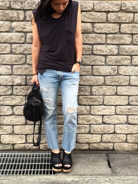 「UNDER BAR RAW．（アンダーバーロウ）のアイテム」を使った、Ayaさん（レディース・163cm）の夏コーディネート