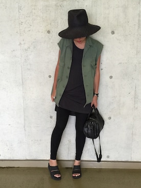 「UNDER BAR RAW．（アンダーバーロウ）のアイテム」を使った、Ayaさん（レディース・163cm）の夏コーディネート