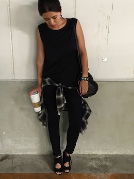 「UNDER BAR RAW．（アンダーバーロウ）のアイテム」を使った、Ayaさん（レディース・163cm）の夏コーディネート