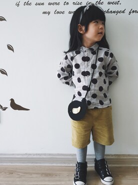 「ASH（アッシュ）のアイテム」を使った、dodolulu さん（キッズ・100cm）の秋コーディネート