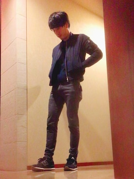 「アイテム（MA-1）」を使った、ryuuuuuさん（メンズ・173cm・20代）の秋コーディネート