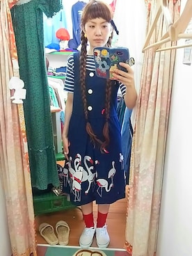 「セントジェームス」｜「アイテム（ワンピース/ドレス）」を使った、merry (古着屋FunnyFace)さん（レディース・168cm）の夏コーディネート
