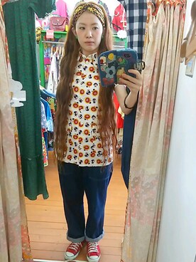 「70s」｜「アイテム（財布/小物）」を使った、merry (古着屋FunnyFace)さん（レディース・168cm）の夏コーディネート