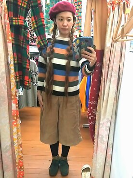「キュロット」｜「アイテム（その他シューズ）」を使った、merry (古着屋FunnyFace)さん（レディース・168cm）の冬コーディネート