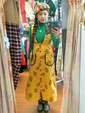 「70s」｜「アイテム（ワンピース/ドレス）」を使った、merry (古着屋FunnyFace)さん（レディース・168cm）の冬コーディネート