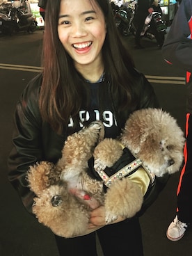 「COACH」｜「アイテム（ライダースジャケット）」を使った、vivian chiangさん（レディース・168cm）の冬コーディネート