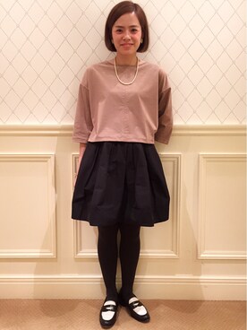 「BEAMS」｜「アイテム（タイツ/ストッキング）」を使った、imaizumi harukaさん（レディース・154cm）の秋コーディネート