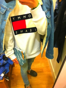 「TOMMY（トミー）のアイテム（スウェット）」を使った、こーじまさん（メンズ・175cm）の秋コーディネート