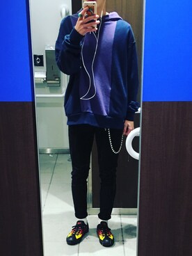 「アイテム（ウォレットチェーン）」を使った、yakbowei___さん（メンズ・174cm）の冬コーディネート