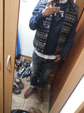「Abercrombie&Fitch（アバークロンビーアンドフィッチ）のアイテム（スウェット）」を使った、よーさん（メンズ・178cm）の秋コーディネート