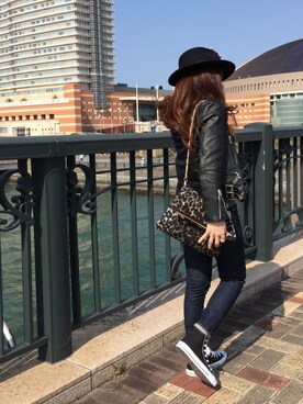 「A part by（アパートバイ）の2WAYパターンクラッチバッグ　569546（クラッチバッグ）」を使った、shochan*さん（レディース・156cm）の春コーディネート