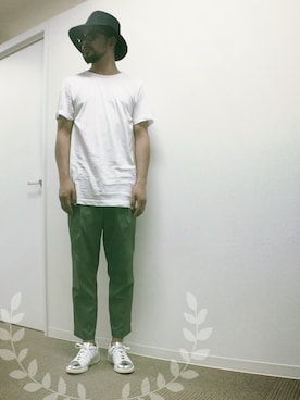 「ESTNATION（エストネーション）のアイテム（シューズ）」を使った、miyeahさん（メンズ・169cm）の夏コーディネート