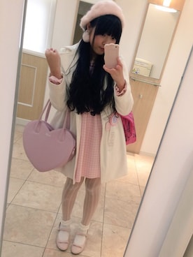 「ロマンチック」｜「アイテム（ワンピース/ドレス）」を使った、Miyuさん（レディース・163cm）の冬コーディネート