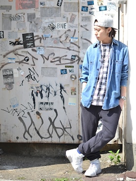 「rxmance（ロマンス）のアイテム」を使った、UNIONsapporoさん（メンズ・173cm）の夏コーディネート