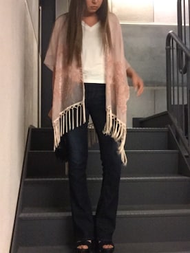 「70s」｜「アイテム（その他アウター）」を使った、知念美加子さん（レディース・163cm）の秋コーディネート