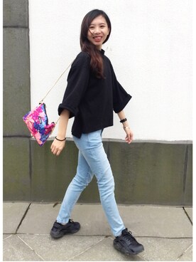 「BKK ORIGINALのアイテム」を使った、Zonaさん（レディース・158cm）の春コーディネート