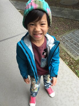 「アイテム（ナイロンジャケット）」を使った、Ritzさん（キッズ・110cm）の秋コーディネート