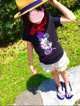 「バンダナ」｜「アイテム（ビーチサンダル）」を使った、ぽっこちゃんさん（キッズ・120cm）の春コーディネート