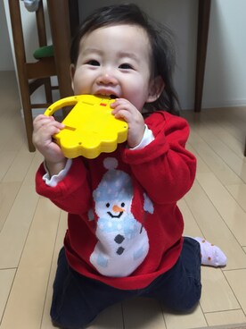 「雪だるま」｜「アイテム（トップス）」を使った、K＊miさん（レディース・70cm）の秋コーディネート