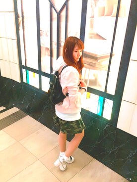 「WEGO（ウィゴー）のアイテム（ジャケット/アウター、ピンク系）」を使った、Ayaka Endoさん（レディース）の春コーディネート