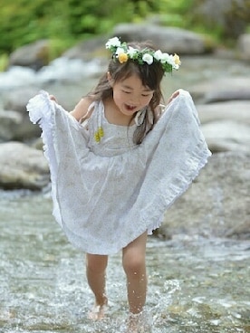 「How to Kiss a Frog（ハウトゥキスアフロッグ）のアイテム」を使った、Eku さん（キッズ・100cm）の秋コーディネート