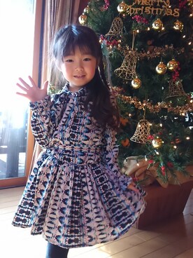 「How to Kiss a Frog（ハウトゥキスアフロッグ）のアイテム」を使った、Eku さん（キッズ・100cm）の冬コーディネート