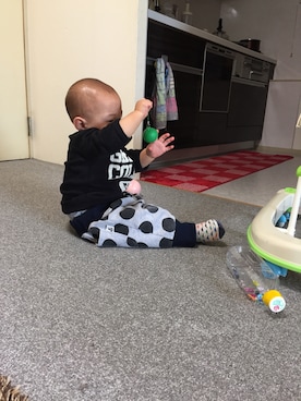 「スエット」｜Nagiさん（キッズ・70cm）の冬コーディネート