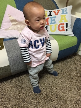 「スエット」｜Nagiさん（キッズ・70cm）の冬コーディネート