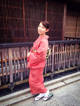 「アイテム（水着/着物・浴衣）」を使った、いしえりさん（レディース・158cm）の春コーディネート