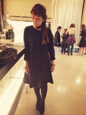 「シャネル ビンテージイヤリング（イヤリング、ゴールド系）」を使った、tsukasaさん（レディース・150cm）の冬コーディネート