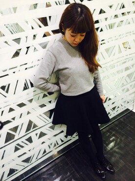 「レッスアップシューズ（ドレスシューズ、ブラック系）」を使った、tsukasaさん（レディース・150cm）の冬コーディネート