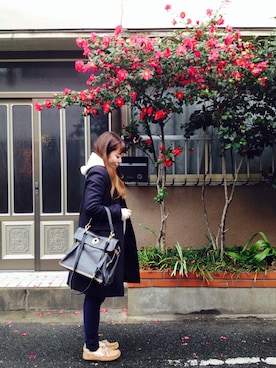 「UGG（アグ）のUGG WMNS DAKOTA（モカシン/デッキシューズ、ベージュ系）」を使った、tsukasaさん（レディース・150cm）の冬コーディネート