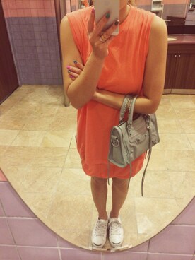 「CONVERSE（コンバース）のJACK PURCELL LEATHER（シューズ、ホワイト系）」を使った、tsukasaさん（レディース・150cm）の夏コーディネート