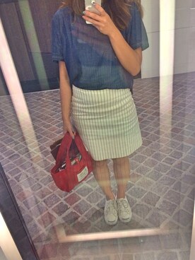 「CONVERSE（コンバース）のJACK PURCELL LEATHER（シューズ、ホワイト系）」を使った、tsukasaさん（レディース・150cm）の夏コーディネート