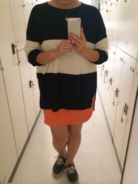 「BED&BREAKFAST（ベットアンドブレックファスト）のアイテム（ニット/セーター、その他）」を使った、tsukasaさん（レディース・150cm）の秋コーディネート