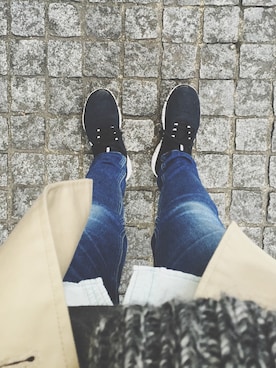 「A.P.C.」｜「アイテム（トレンチコート）」を使った、GoMaさん（レディース・163cm）の冬コーディネート