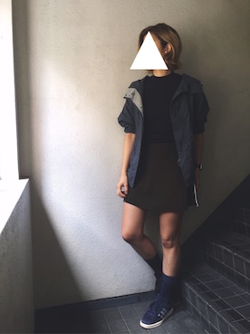 「リブT」｜「アイテム（その他アウター）」を使った、GoMaさん（レディース・163cm）の秋コーディネート