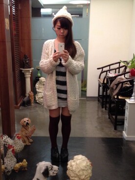 「a fadのアイテム」を使った、Marcelleさん（レディース・156cm）の冬コーディネート