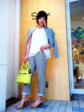 「マリン」｜「アイテム（スウェット）」を使った、ebina tomokoさん（レディース・159cm）の春コーディネート