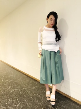 「Balcony and Bed（バルコニーアンドベッド）のアイテム」を使った、ebina tomokoさん（レディース・159cm）の夏コーディネート