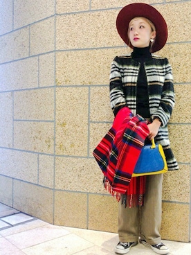 「Khaju（カージュ）のアイテム（その他アウター）」を使った、箕山さん（レディース・164cm）の冬コーディネート