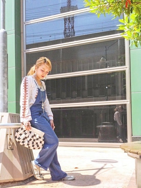 「Khaju（カージュ）のアイテム（つなぎ/オールインワン）」を使った、箕山さん（レディース・164cm）の春コーディネート