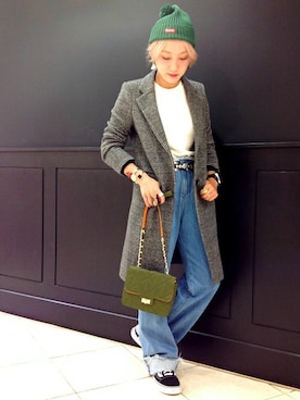 「Khaju（カージュ）のアイテム（その他アウター）」を使った、箕山さん（レディース・164cm）の秋コーディネート